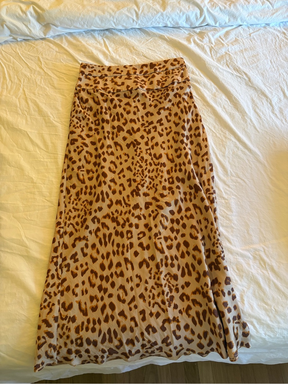 Free People Leopard Print Midi Skirt in Brown